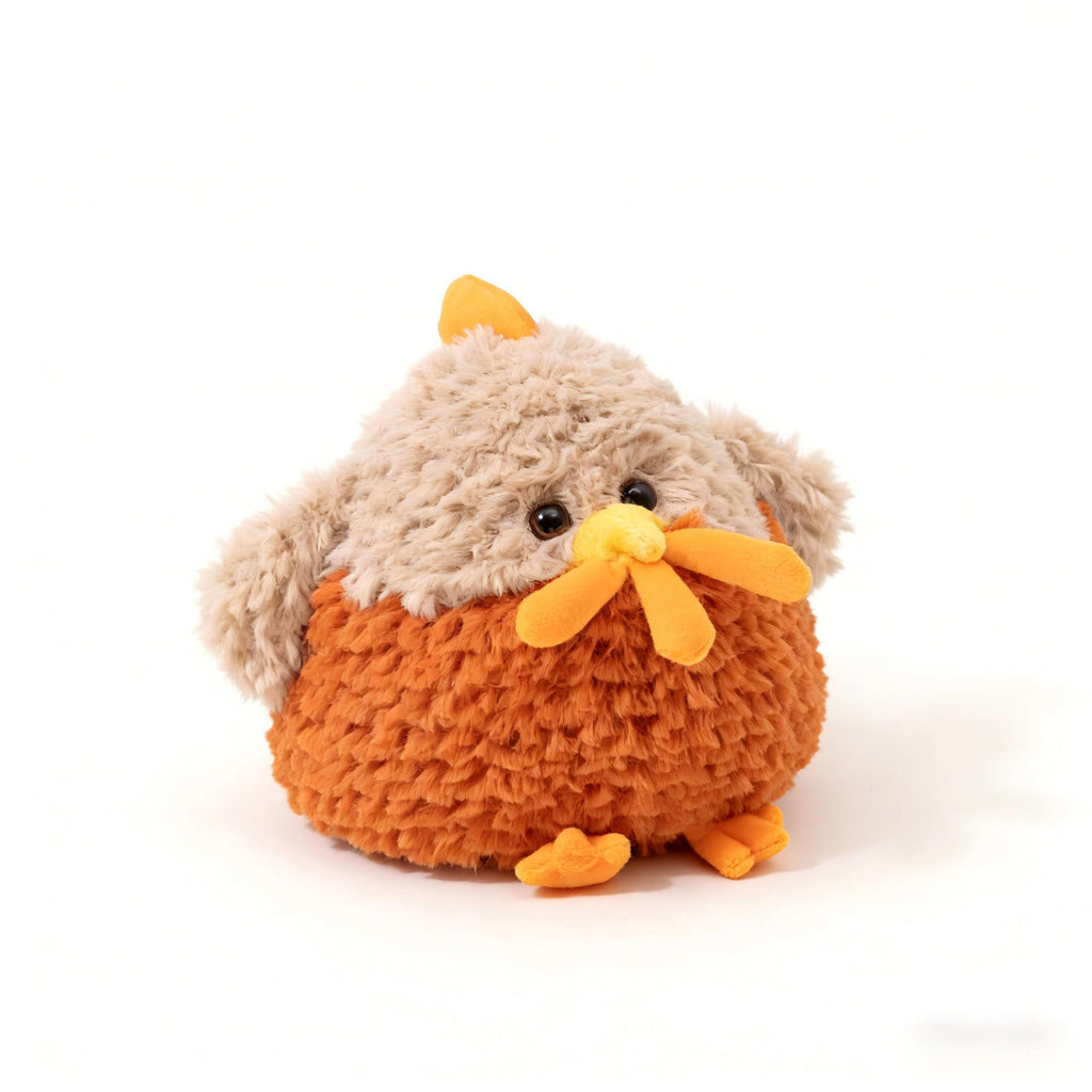Tihoho Coco Chicken plush head close-up, soft stuffed animal, interactive singing sensory toy for infants 0-36 months